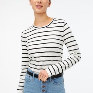 J.Crew striped long-sleeve girlfriend tee